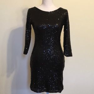Gianni Bini BodyCon Blk Sequined Mini Party Dress